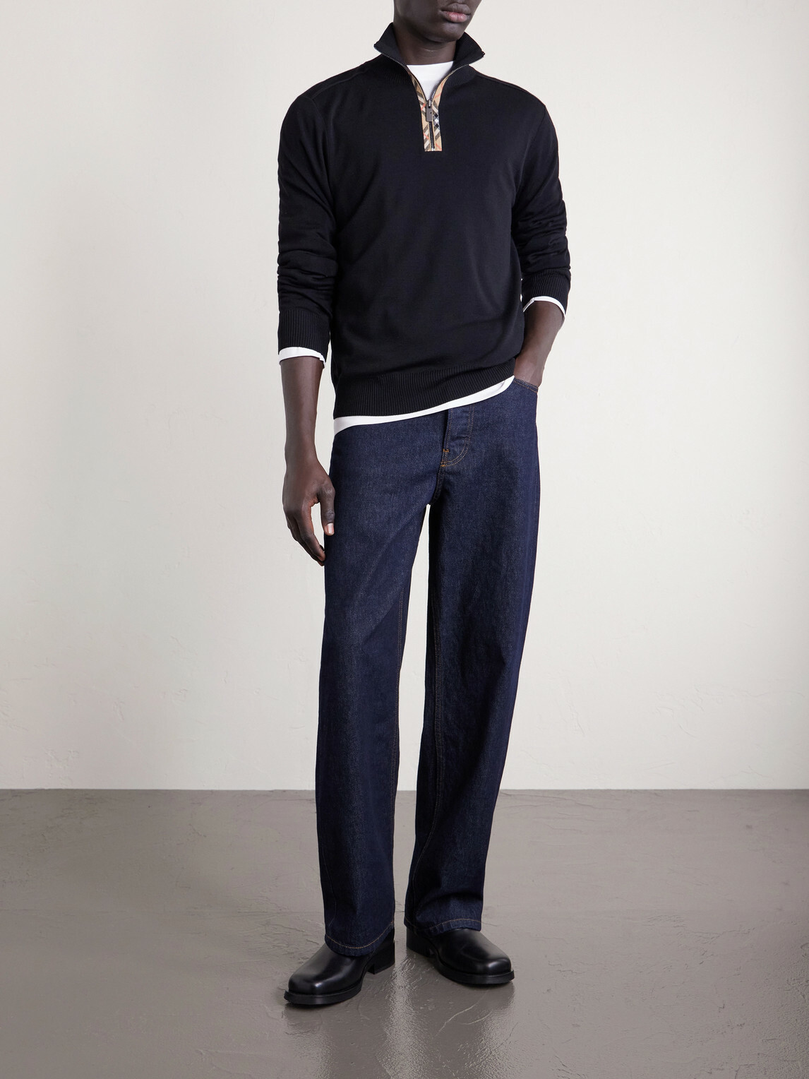 Burberry - Wool Half-Zip Sweater - Black