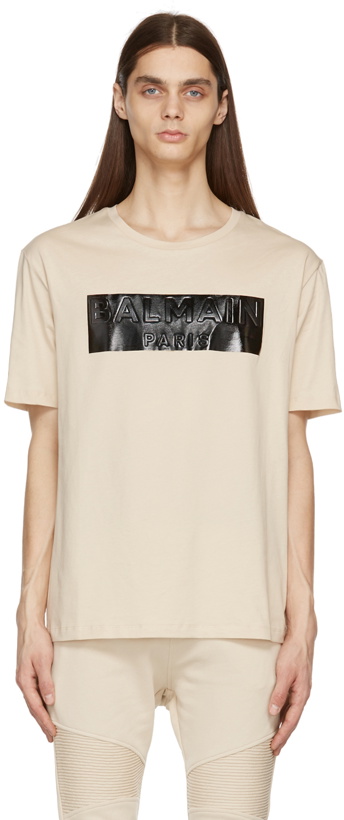 Photo: Balmain Off-White Tape Logo T-Shirt