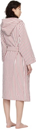 Tekla White & Red Terry Hooded Bathrobe