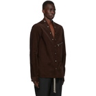 Rick Owens Burgundy Corduroy Larry Shirt