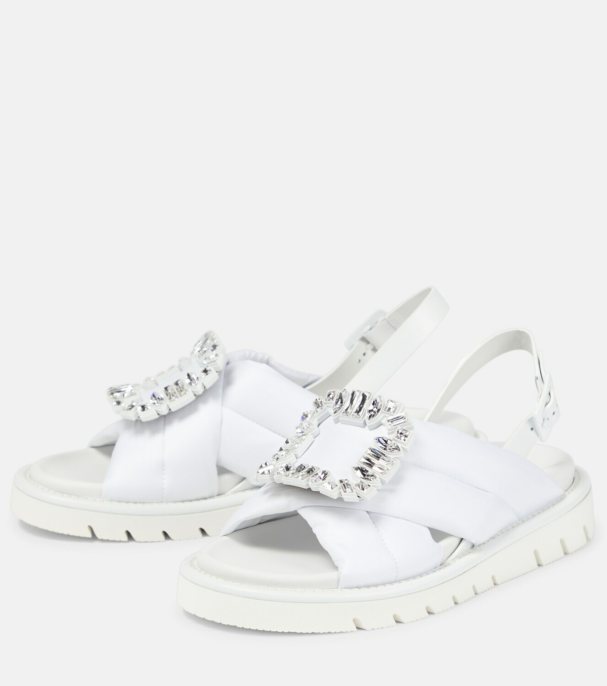 Roger Vivier Viv' Winter puffy fabric sandals