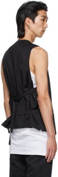 Ann Demeulemeester Black Cotton & Linen Vest
