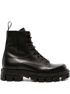 VERSACE - Leather Lace-up Ankle Boots