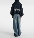 Balenciaga Logo distressed cotton-blend hoodie