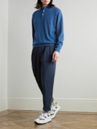 Beams Plus - 2 Pleats Tapered Cropped Pleated Cotton-Blend Twill Trousers - Blue