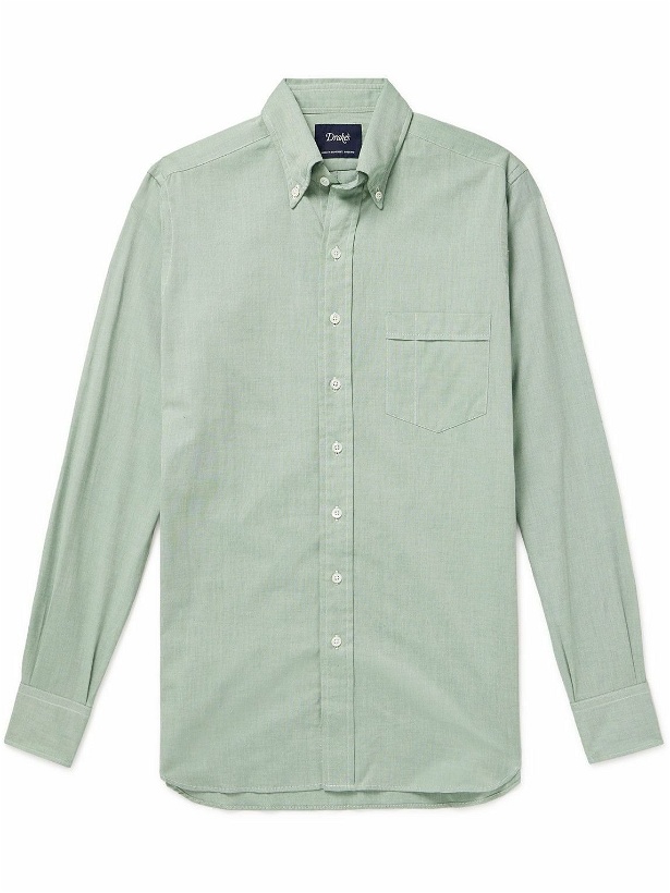 Photo: Drake's - Button-Down Collar Cotton Oxford Shirt - Green
