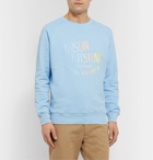 Maison Kitsuné - Logo-Print Loopback Cotton-Jersey Sweatshirt - Blue