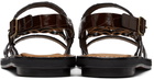Loewe Brown Croc Anagram Sandals