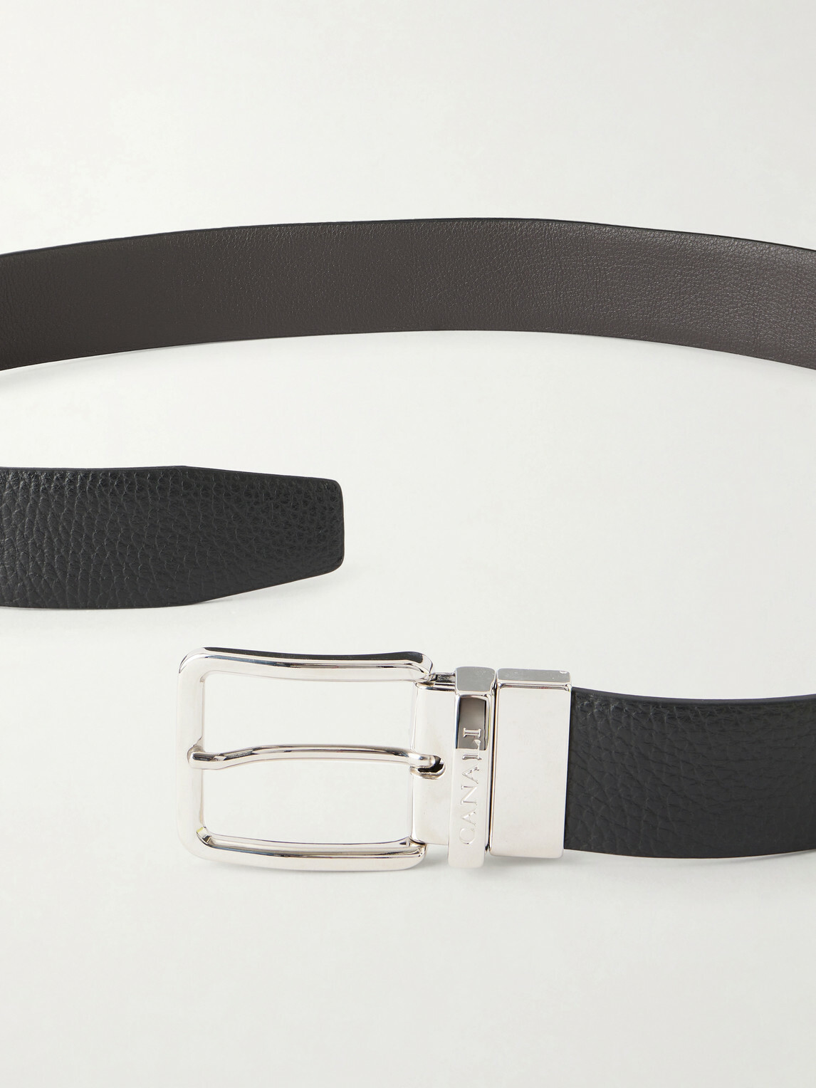 Canali - 3.5cm Reversible Leather Belt - Black