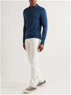 Sunspel - Slim-Fit Merino Wool Polo Shirt - Blue