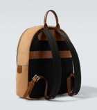 Kiton Leather-trimmed suede backpack