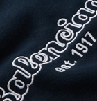 Balenciaga - Oversized Logo-Embroidered Fleece-Back Cotton-Jersey Hoodie - Navy
