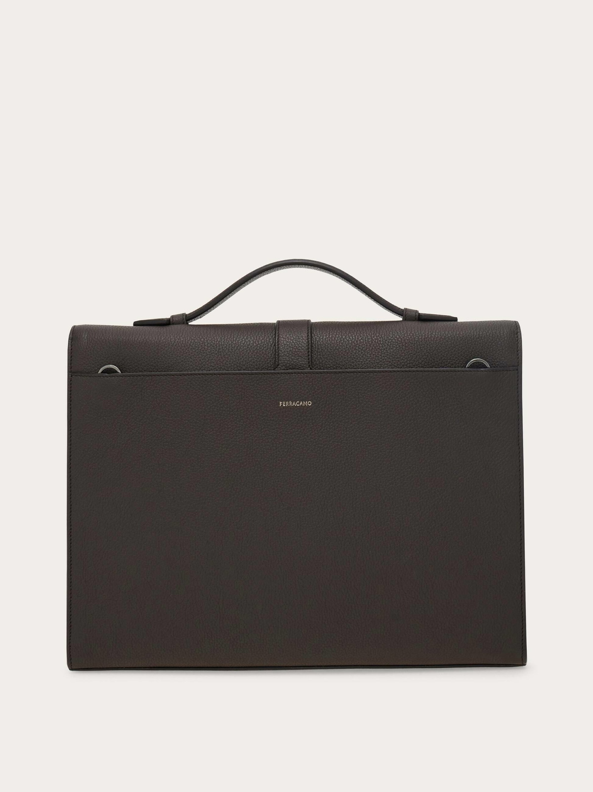 Ferragamo Mens Hug buckle briefcase in Brown