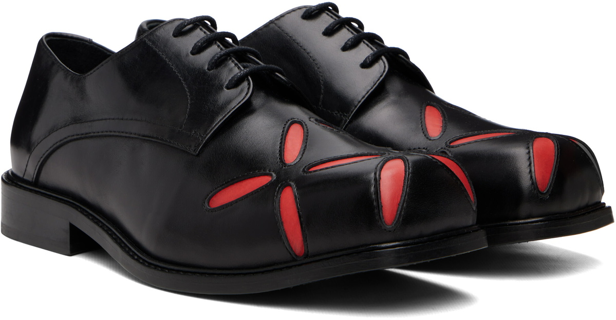 Stefan Cooke Black Slashed Square Toe Derbys