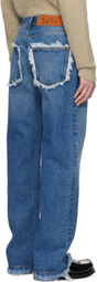 Séfr Blue Frayed Cut Jeans