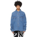 mastermind WORLD Indigo Denim Skull Shirt