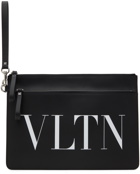 Valentino Garavani Black 'VLTN' Leather Document Holder