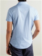 Orlebar Brown - Sebastian Slim-Fit Cotton and Silk-Blend Jersey Polo Shirt - Blue