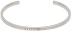 MM6 Maison Margiela Silver Numeric Minimal Signature Cuff Bracelet