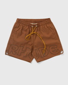 Rhude Camel Logo Swim Trunk Brown - Mens - Swimwear