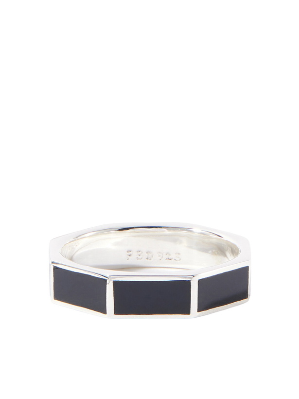 Photo: Peyote Bird - Bamboo Black Sterling Silver and Onyx Ring - Black