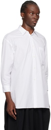 Black Comme des Garçons White Spread Collar Shirt