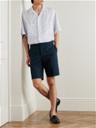Brioni - Lerici Straight-Leg Linen and Cotton-Blend Shorts - Blue