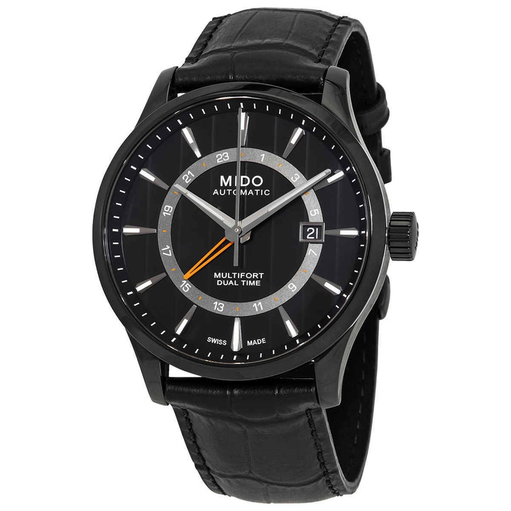 Photo: Mido Multifort Dual Time Automatic Black Dial Mens Watch M0384293605100