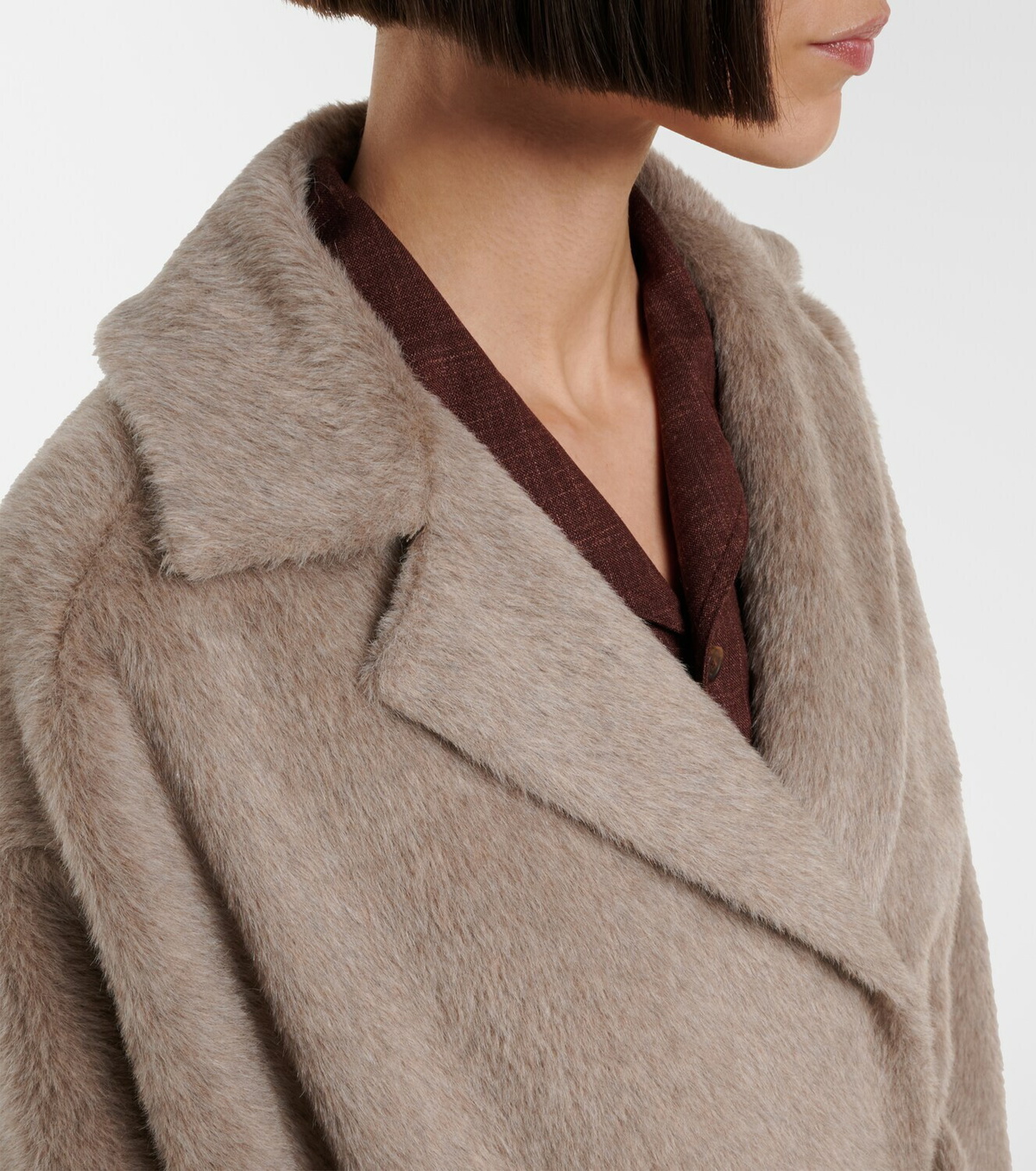 Loro Piana Maria alpaca and wool wrap coat