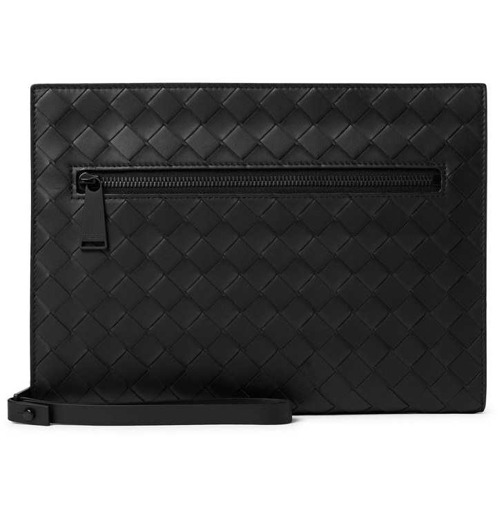 Photo: Bottega Veneta - Small Intrecciato Leather Pouch - Black