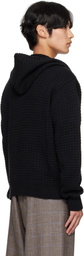 The Elder Statesman Black Nora Lite Check Zip Hoodie