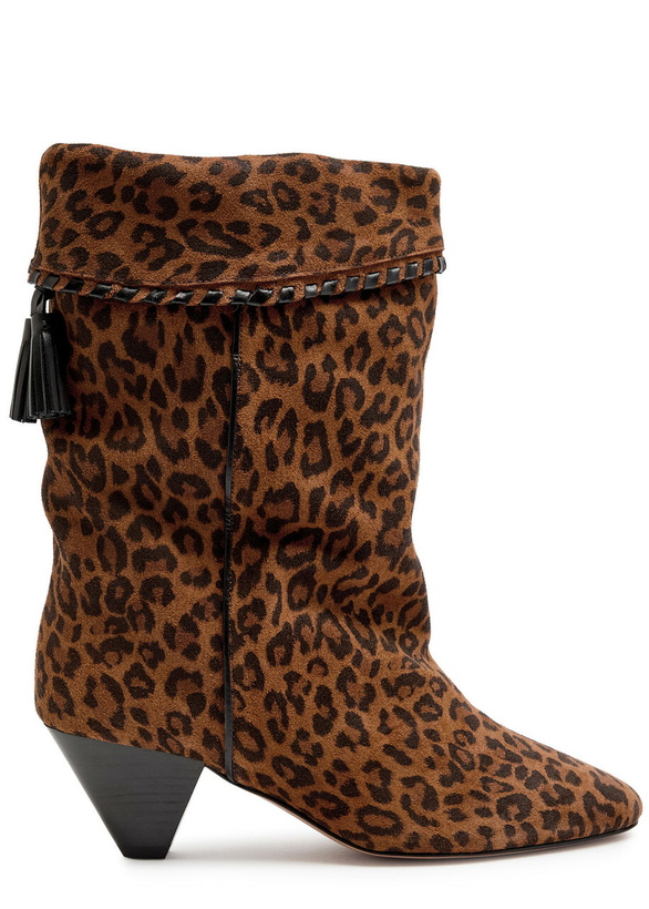 Photo: Isabel Marant étoile Dalby 55 Leopard-print Brushed Suede Mid-calf Boots