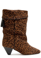 Isabel Marant étoile Dalby 55 Leopard-print Brushed Suede Mid-calf Boots