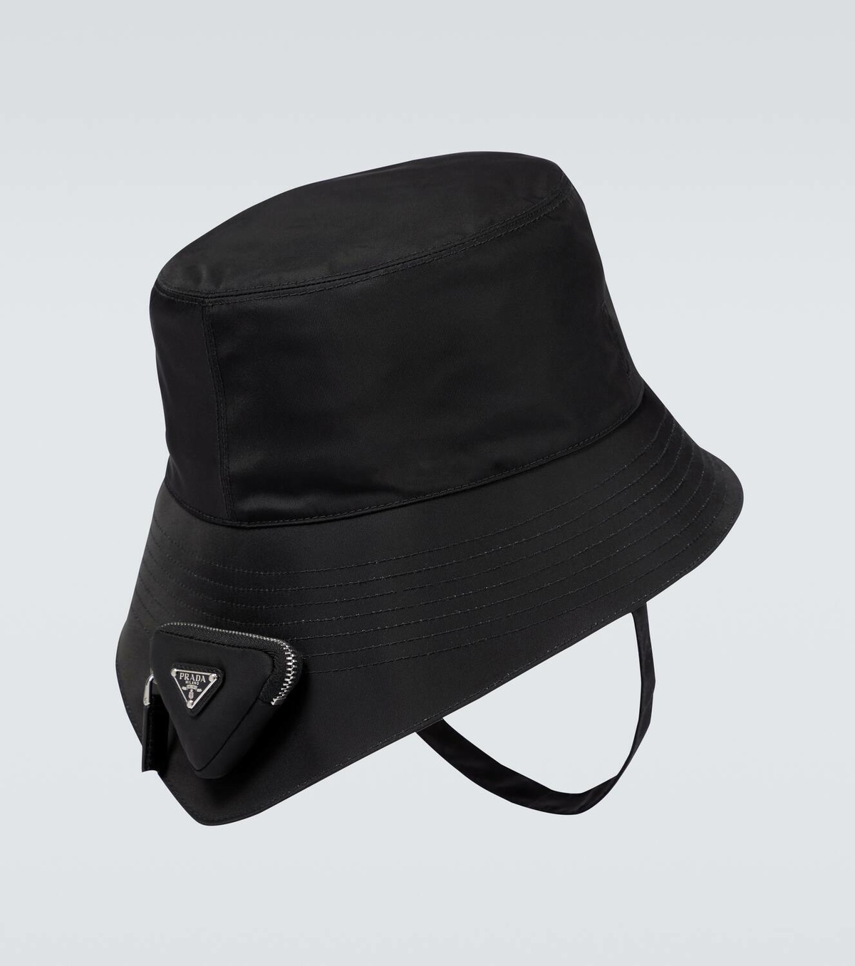 NEW PRADA unisex re-nylon bucket hat in black Prada Re-Nylon Bucket Hat Size L Black main image 2