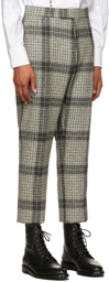 Thom Browne Grey Wool Windowpane Check Backstrap Trousers