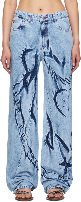 Photo: Masha Popova Blue Boyfriend Spiral Chains Jeans