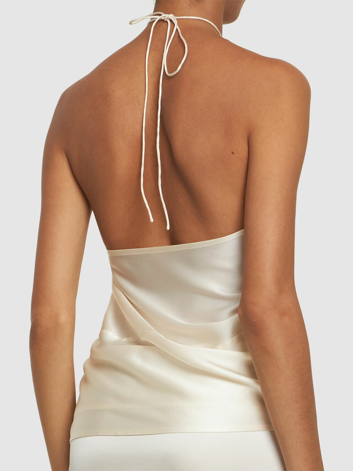 FERRAGAMO Stretch Silk Satin Halter Top Salvatore Ferragamo