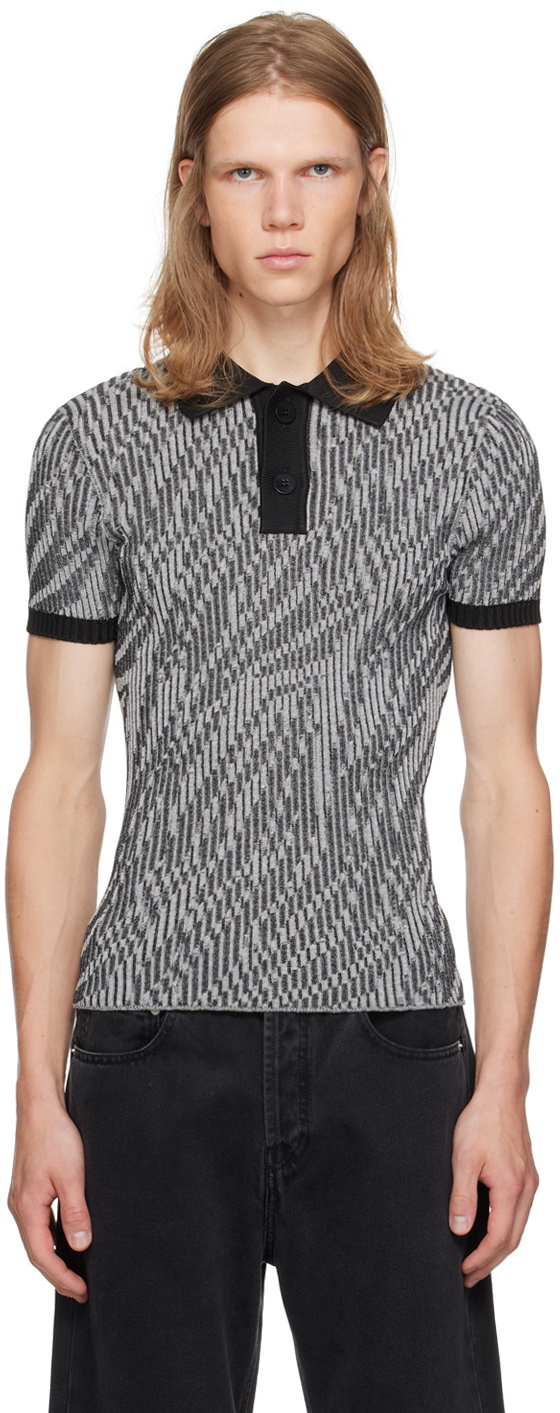 JACQUEMUS Gray La Casa 'Le polo Zebra' Polo Jacquemus