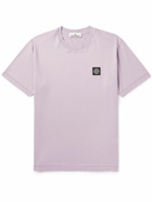 Stone Island - Logo-Appliquéd Garment-Dyed Cotton-Jersey T-Shirt - Purple