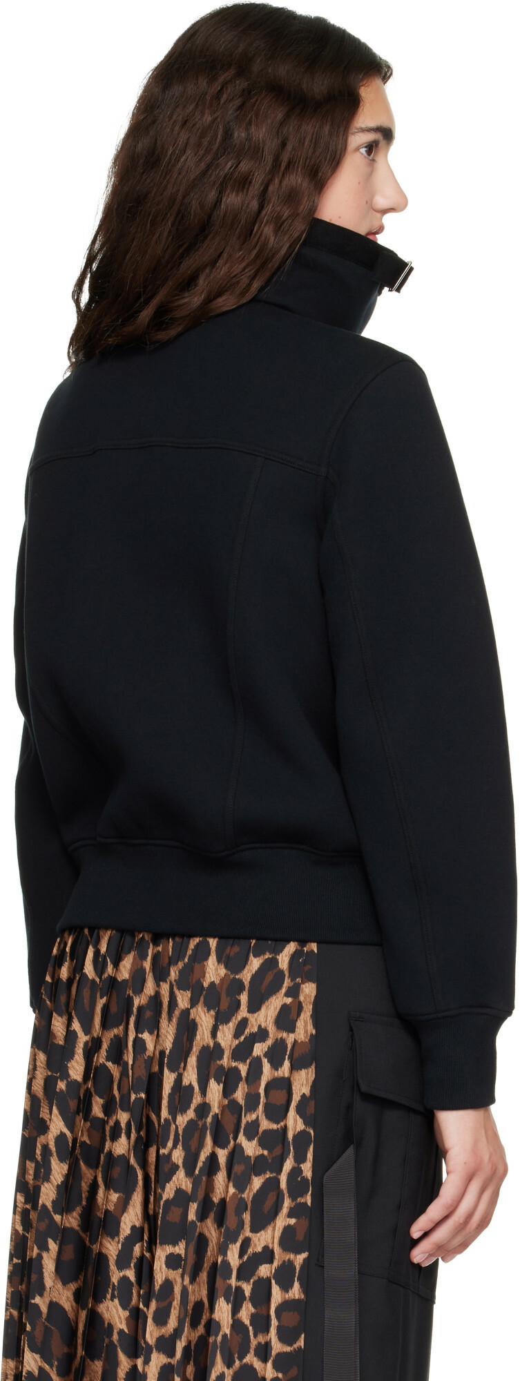 sacai Black Sponge Sweat Blouson Jacket