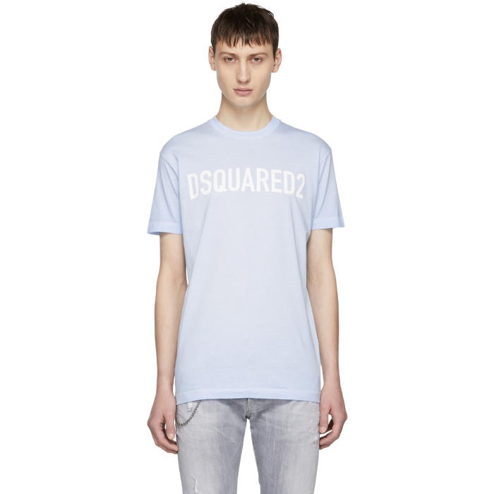 Photo: Dsquared2 Blue Fade Dyed Bad Scout Logo T-Shirt 