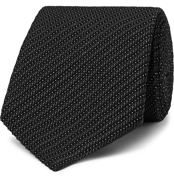 Photo: TOM FORD - 8cm Striped Silk and Wool-Blend Jacquard Tie - Black