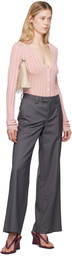 GUIZIO Pink Slinky Rib Cardigan