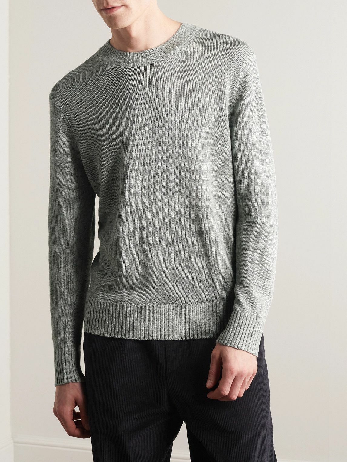 セーター NN07 - Jaden 6548 Linen Sweater - Green NN07
