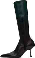 Miista Green & Black Carlita Tall Boots