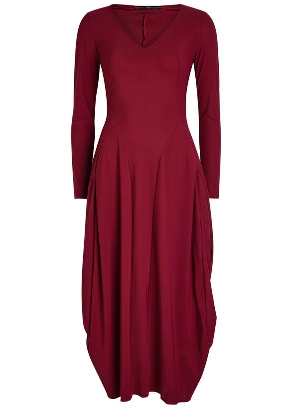 Photo: High At-length Stretch-jersey Midi Dress Burgundy
