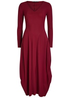High At-length Stretch-jersey Midi Dress Burgundy