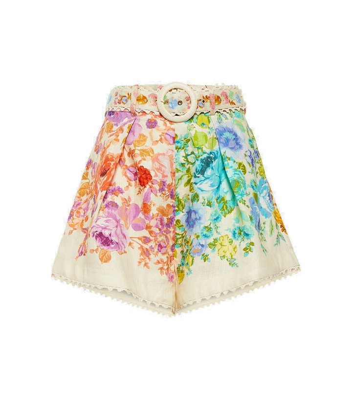 Photo: Zimmermann Belted floral ramie shorts