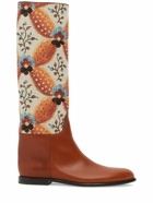 ETRO - 10mm Leather & Jacquard Tall Boots