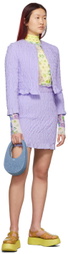 MSGM Purple Stretch Ruched Skirt
